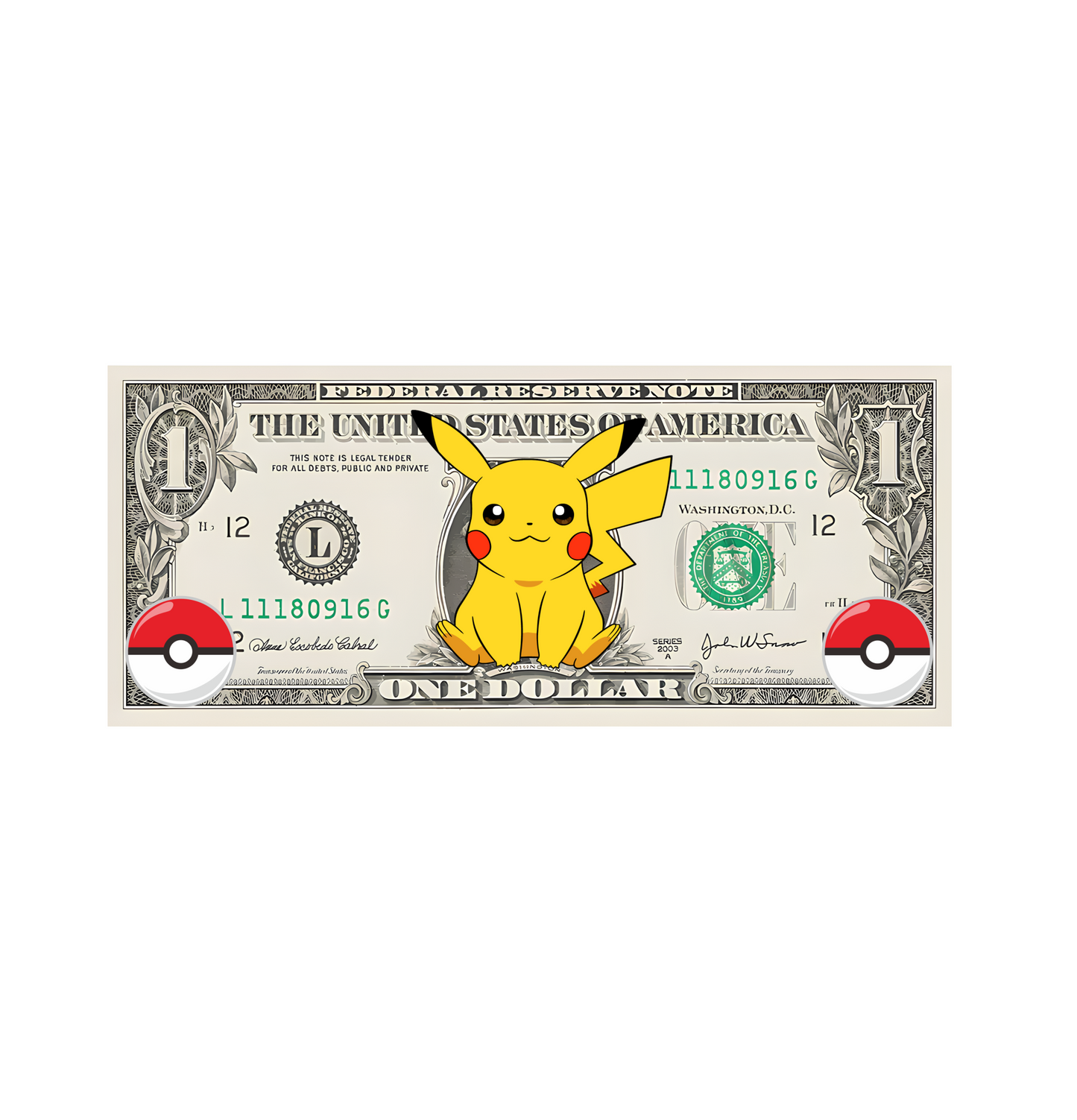 Dollar Bill Pikachu