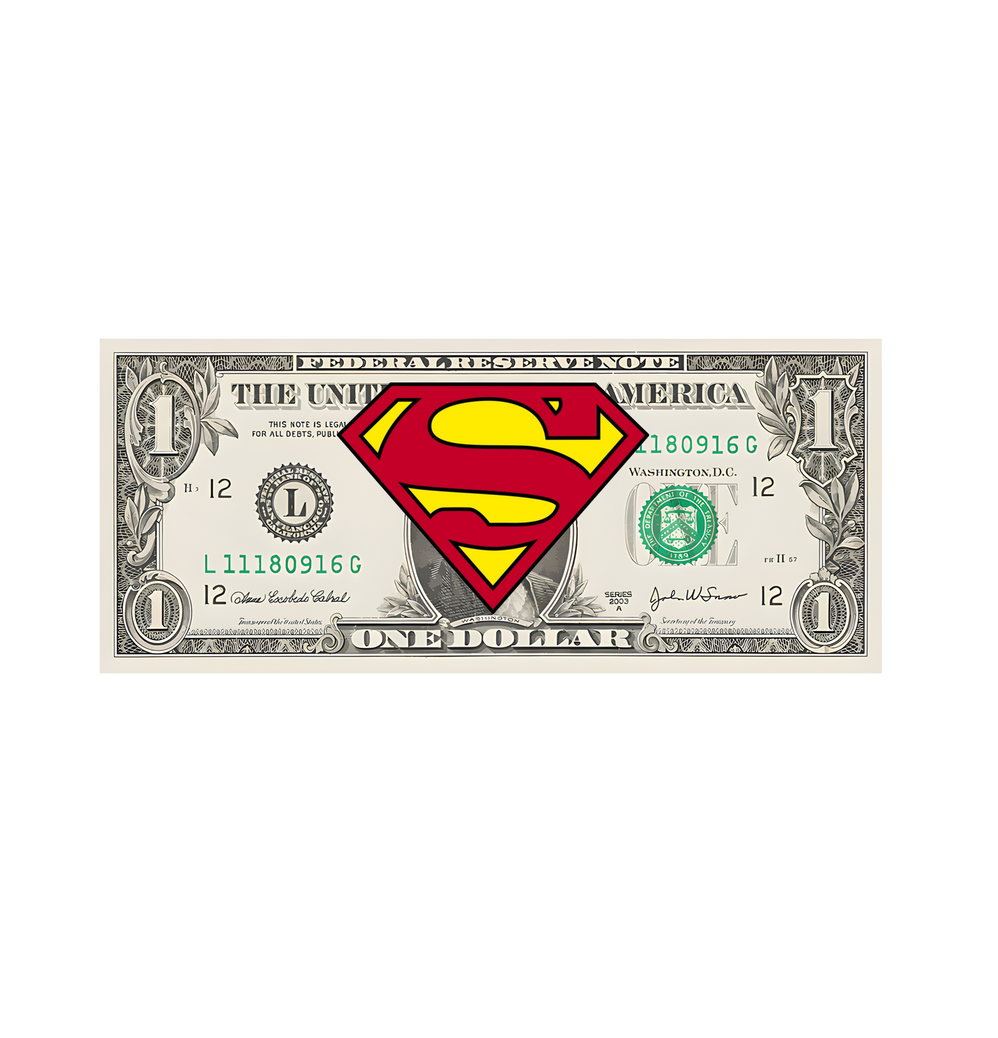 One Dollar Bill Superman